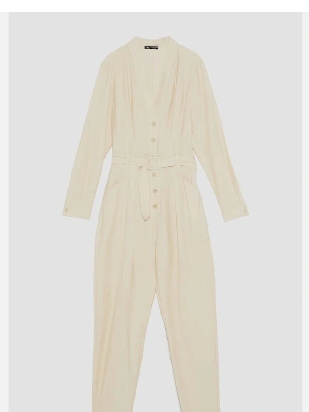 Zara Cream Utility Jumpsuit with Belted Waist - Picture 9 of 10